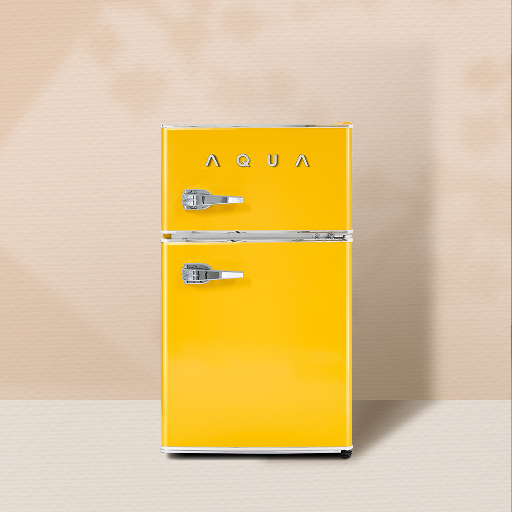 하이얼 미드센츄리모던 레트로 소형 미니 냉장고 82L 3D크롬로고 ART82MDCLY