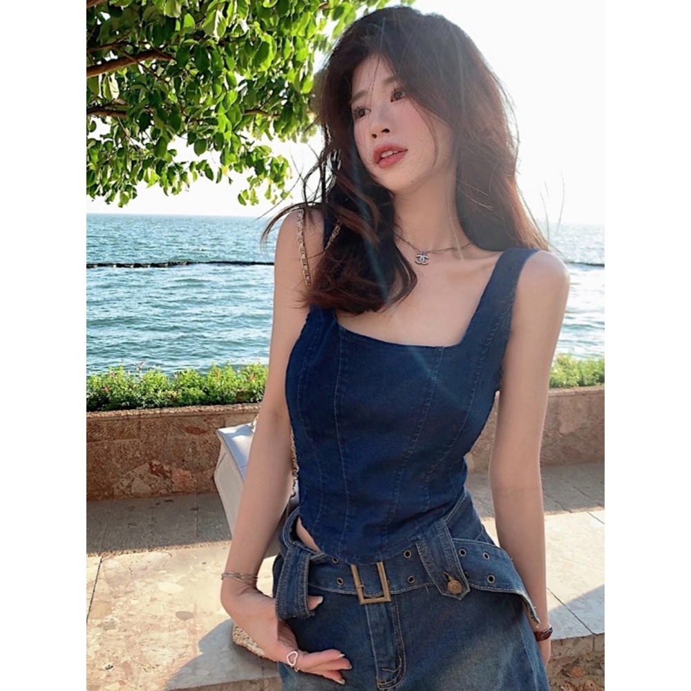 놀아주는여자 11회 문지인 나시 민소매 구미호 집업 데님 의상 옷 패션 - 상세 이미지 2