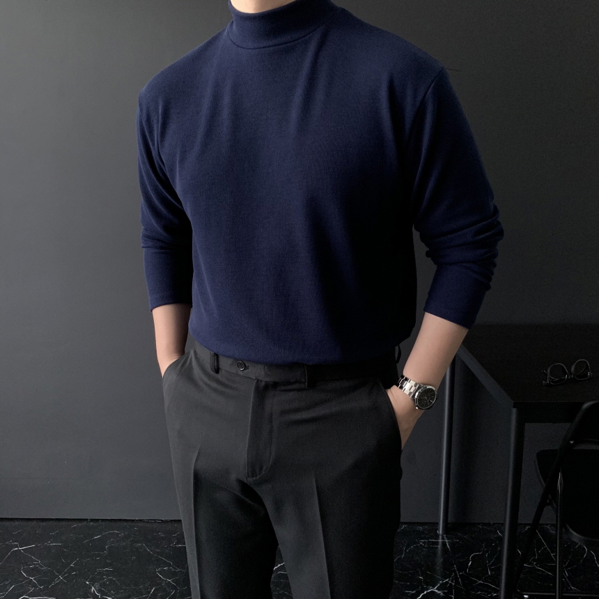 남자목티 남자반폴라티 남성면반목티 - 상세 이미지 4