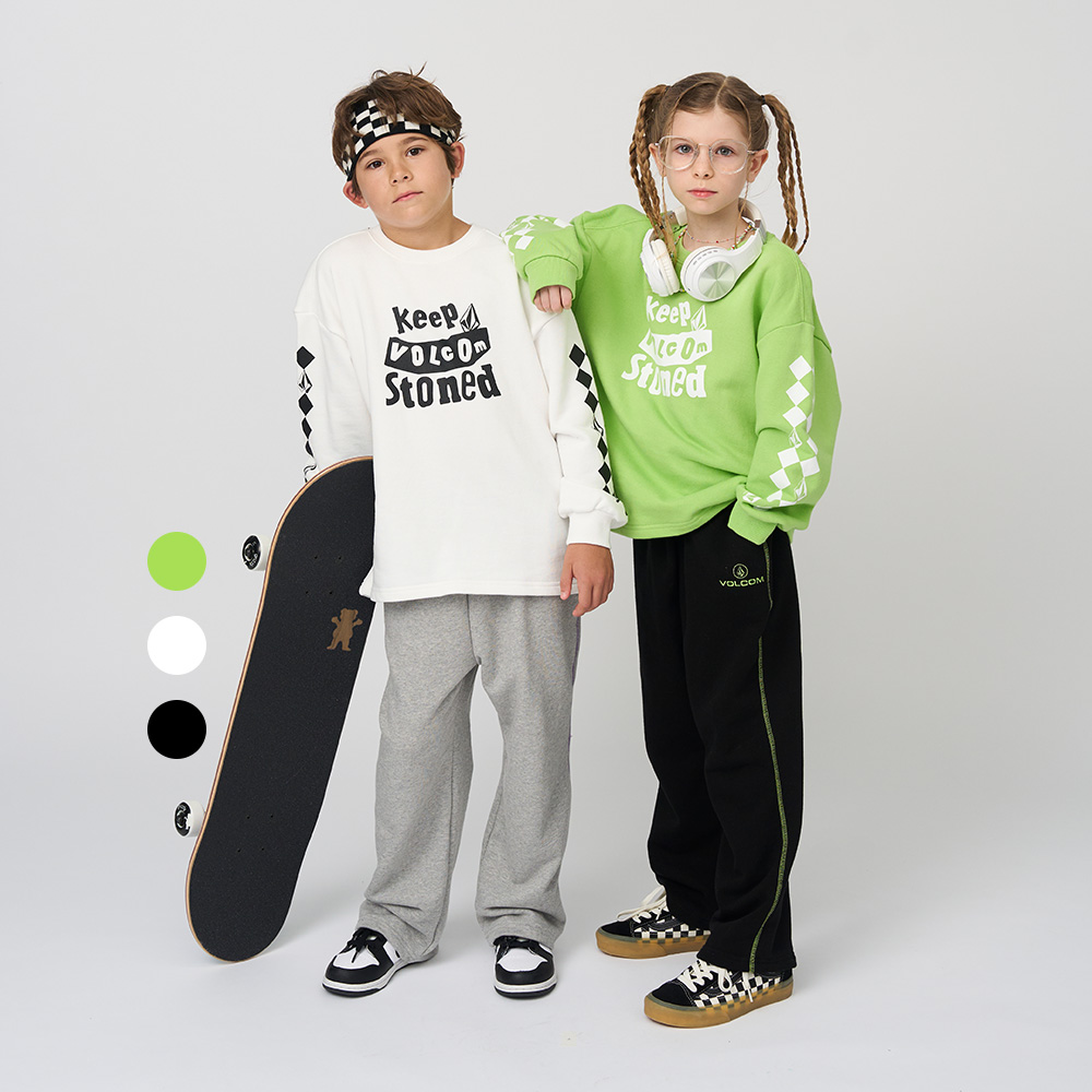 볼컴키즈 킵 스톤 롱 티셔츠_D4F302 - 상품 이미지