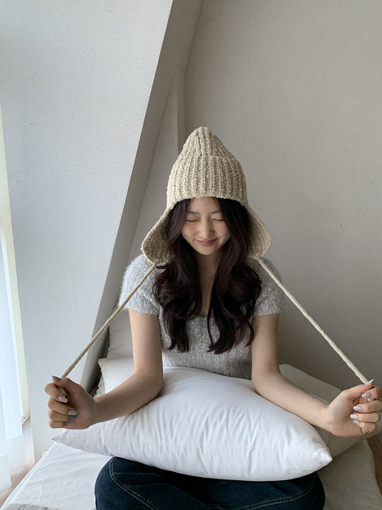 [국내제작/무배] 부클 귀달이 햇 - 여성 방한 바라클라바 비니 귀돌이 귀마개 귀덮개모자 - 상세 이미지 4