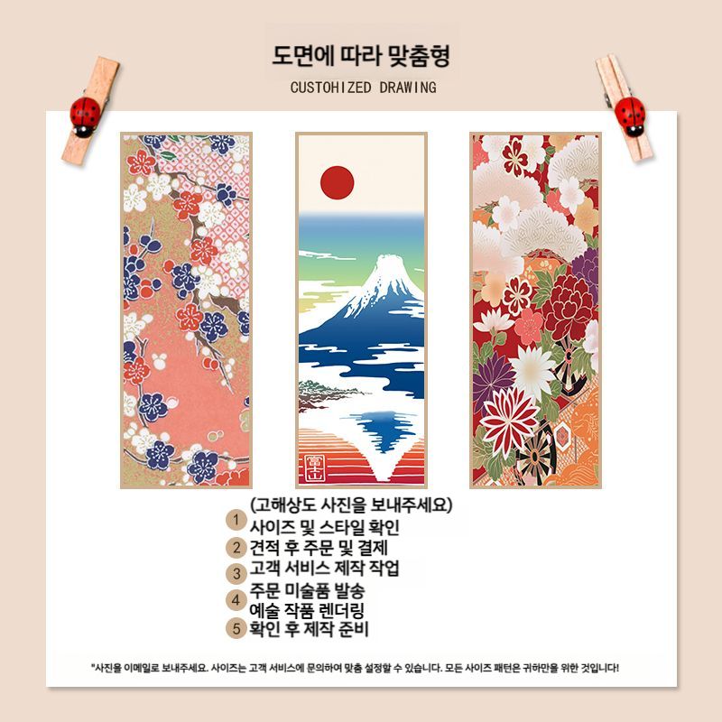 일본 족자 포스터 횟집 벽소품 장식 그림 아트 거실 침실 벽 벽화 천 벽지 - 상세 이미지 4