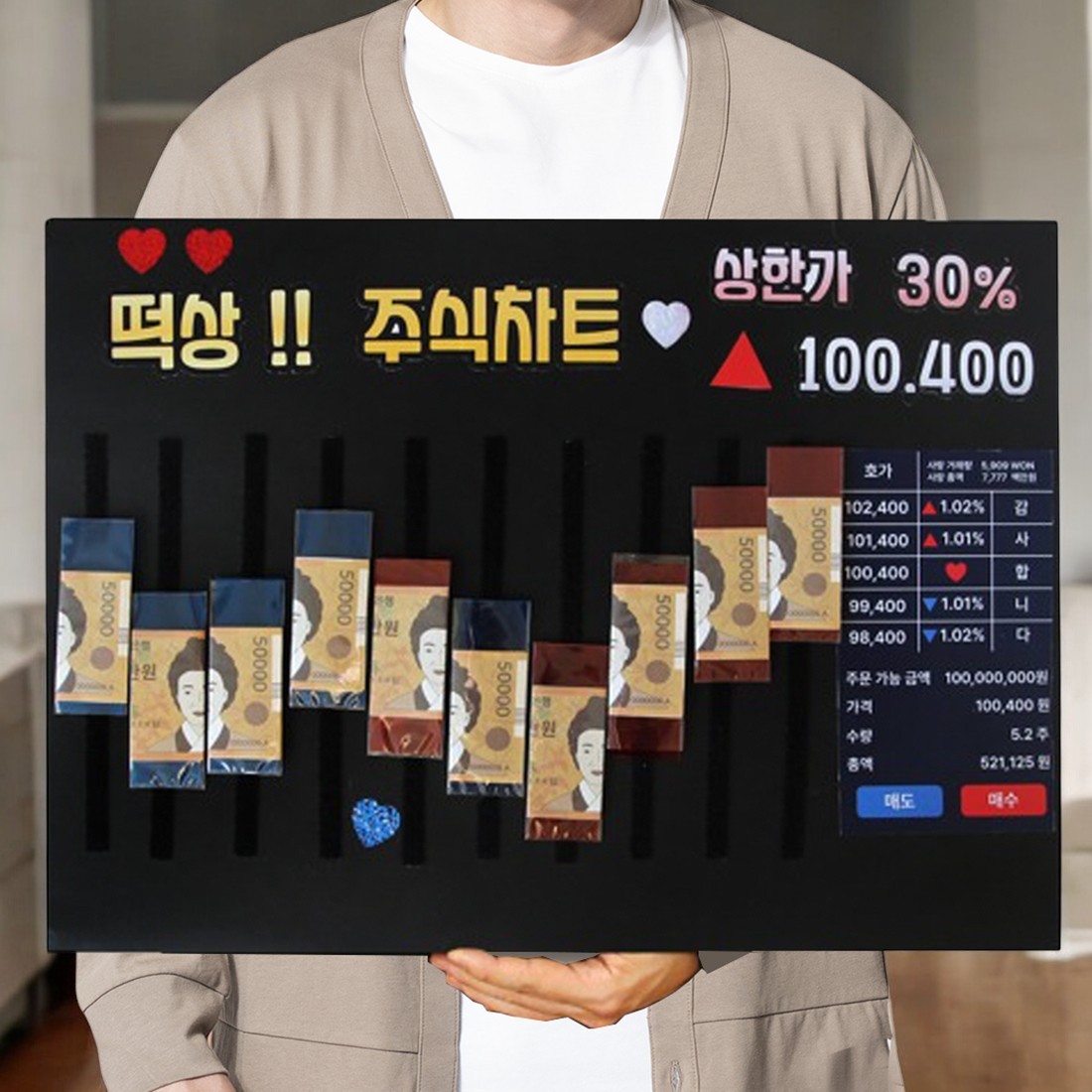 주식차트 남편생일이벤트 용돈박스 아빠 남자친구 와이프 결혼기념일 현금 선물 이벤트