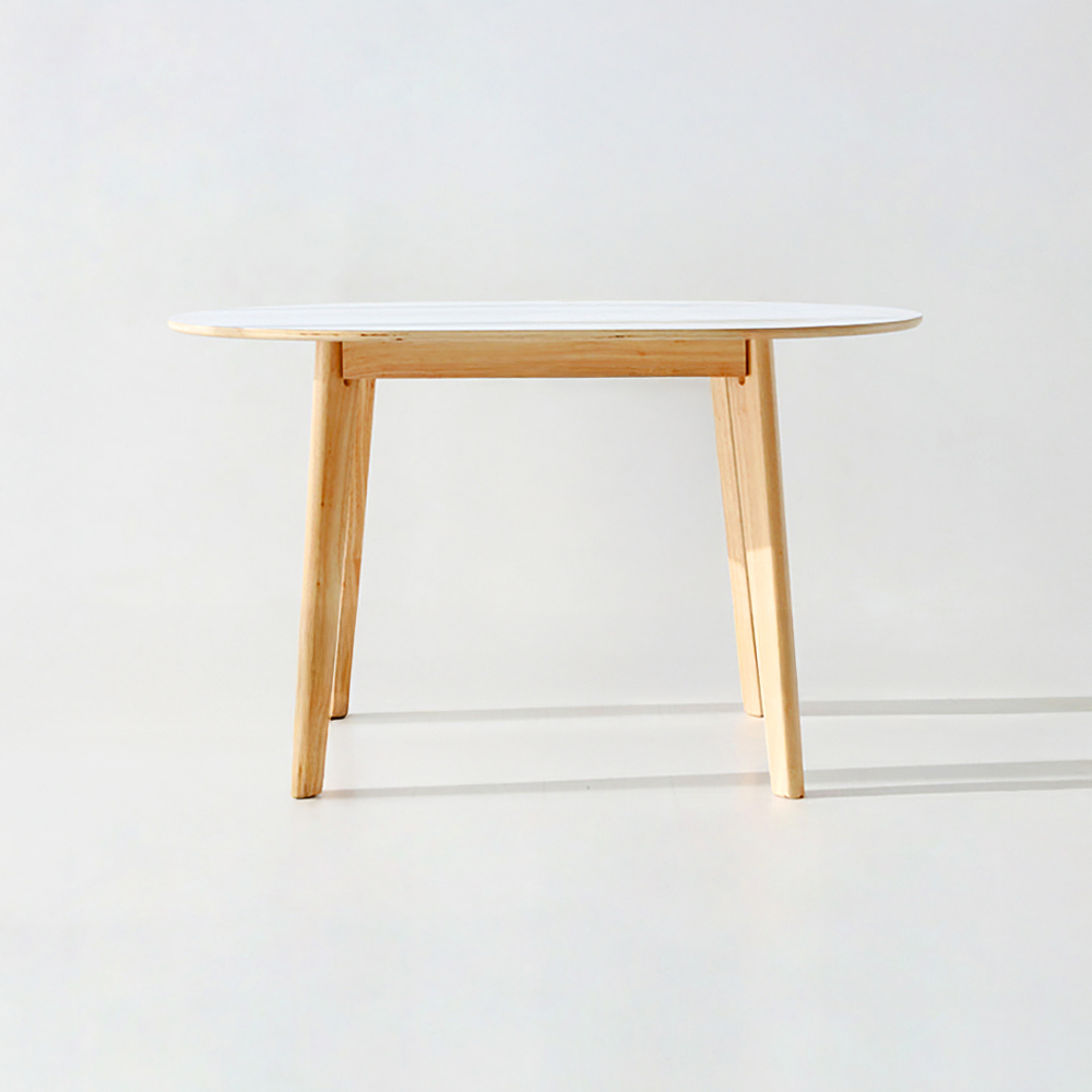 RAMIRA 테이블 12080 HPL 라운드형  + POLIM 접이식 라탄의자 2인세트