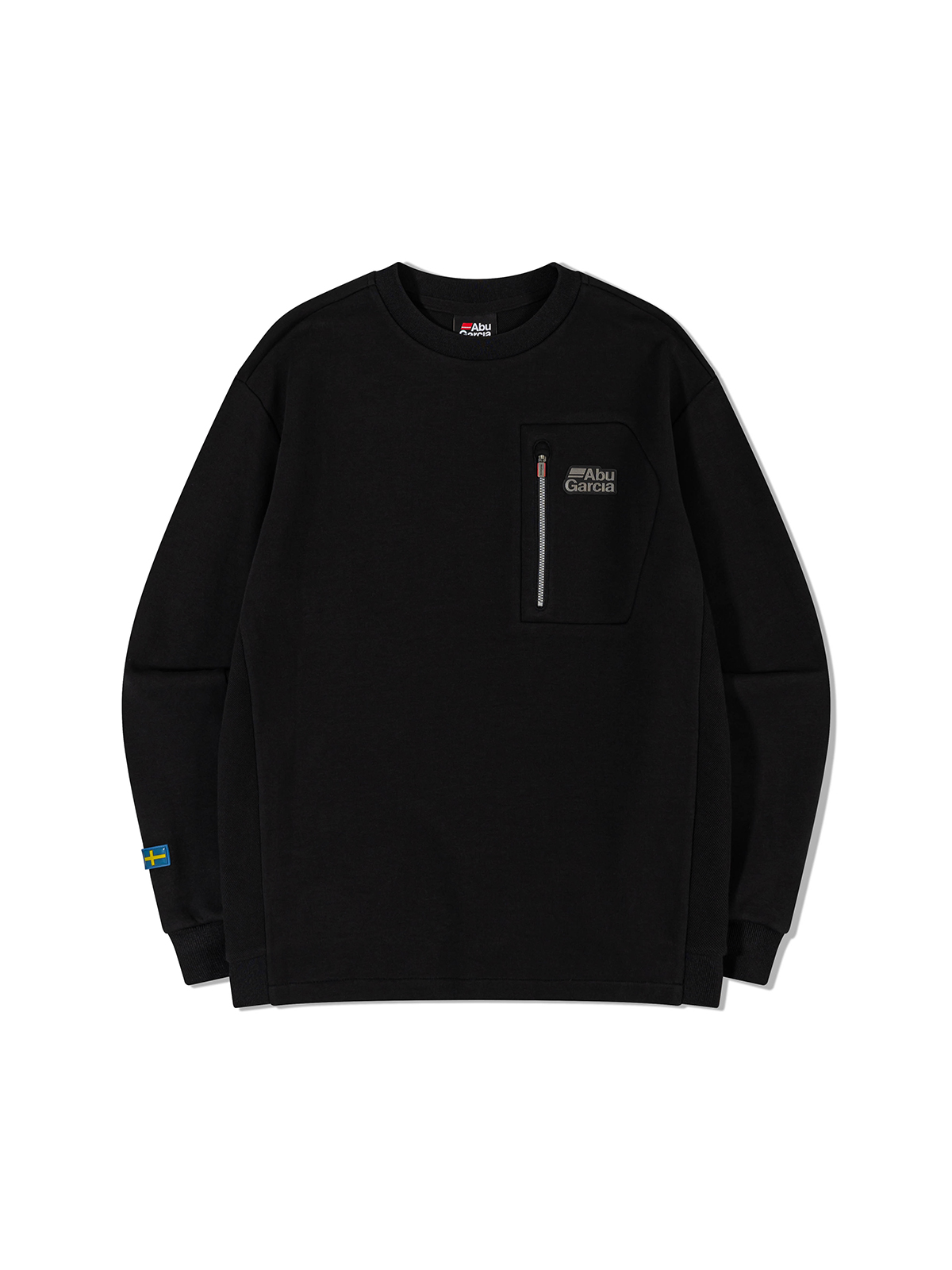 아부가르시아 지퍼 포켓 맨투맨 티셔츠 BLACK 제품 이미지