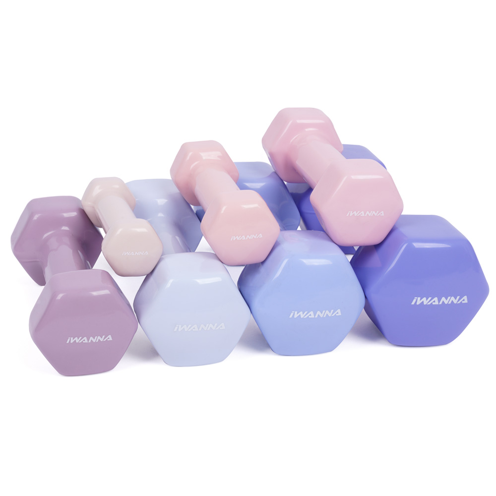 아이워너 PVC 뷰티 육각 덤벨 미용 아령 1.5kg, 2개, 파스텔핑크 - 상세 이미지 3
