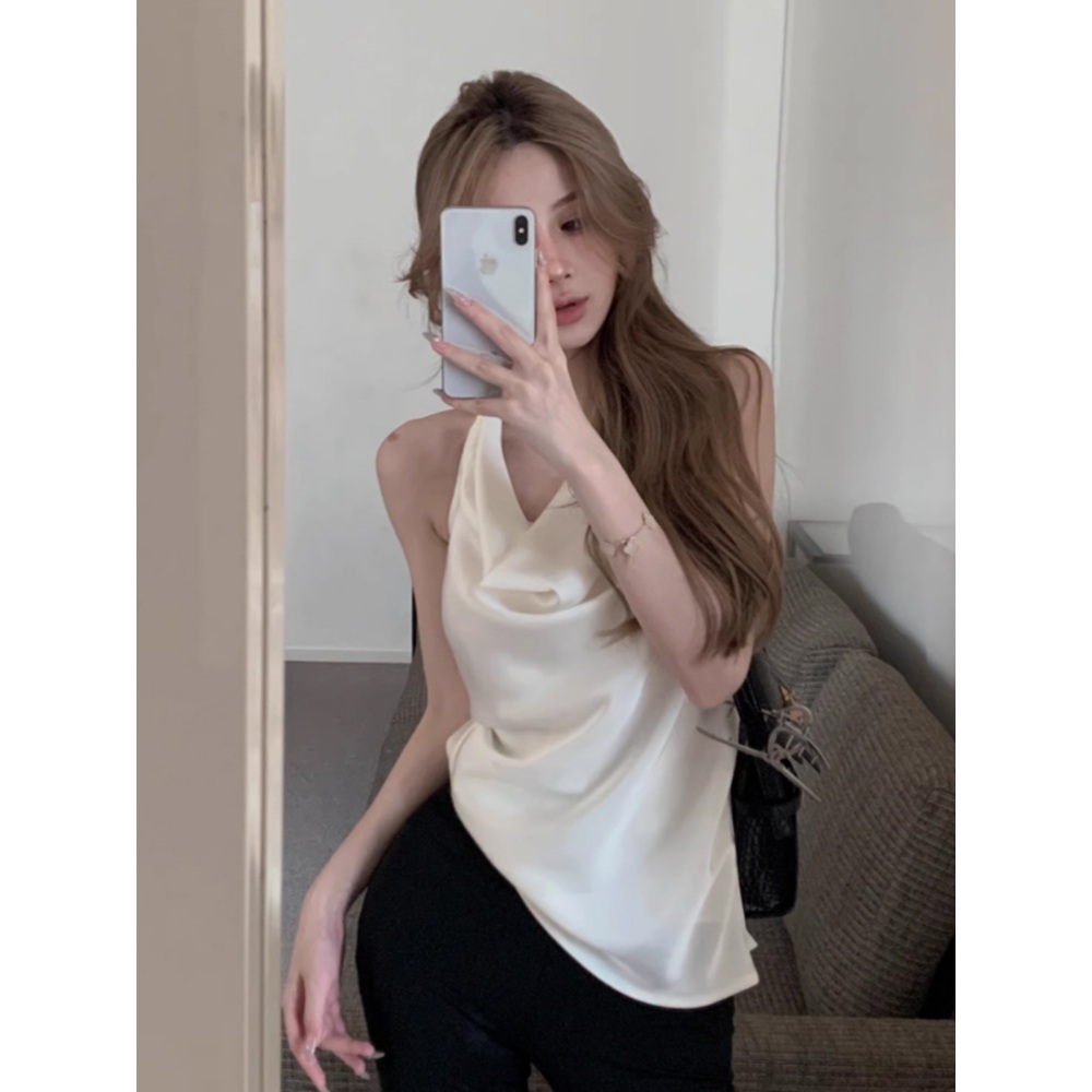 화인가 스캔들 오완수 나시 블라우스 홀터넥 페미닌 의상 옷 패션 - 상세 이미지 4