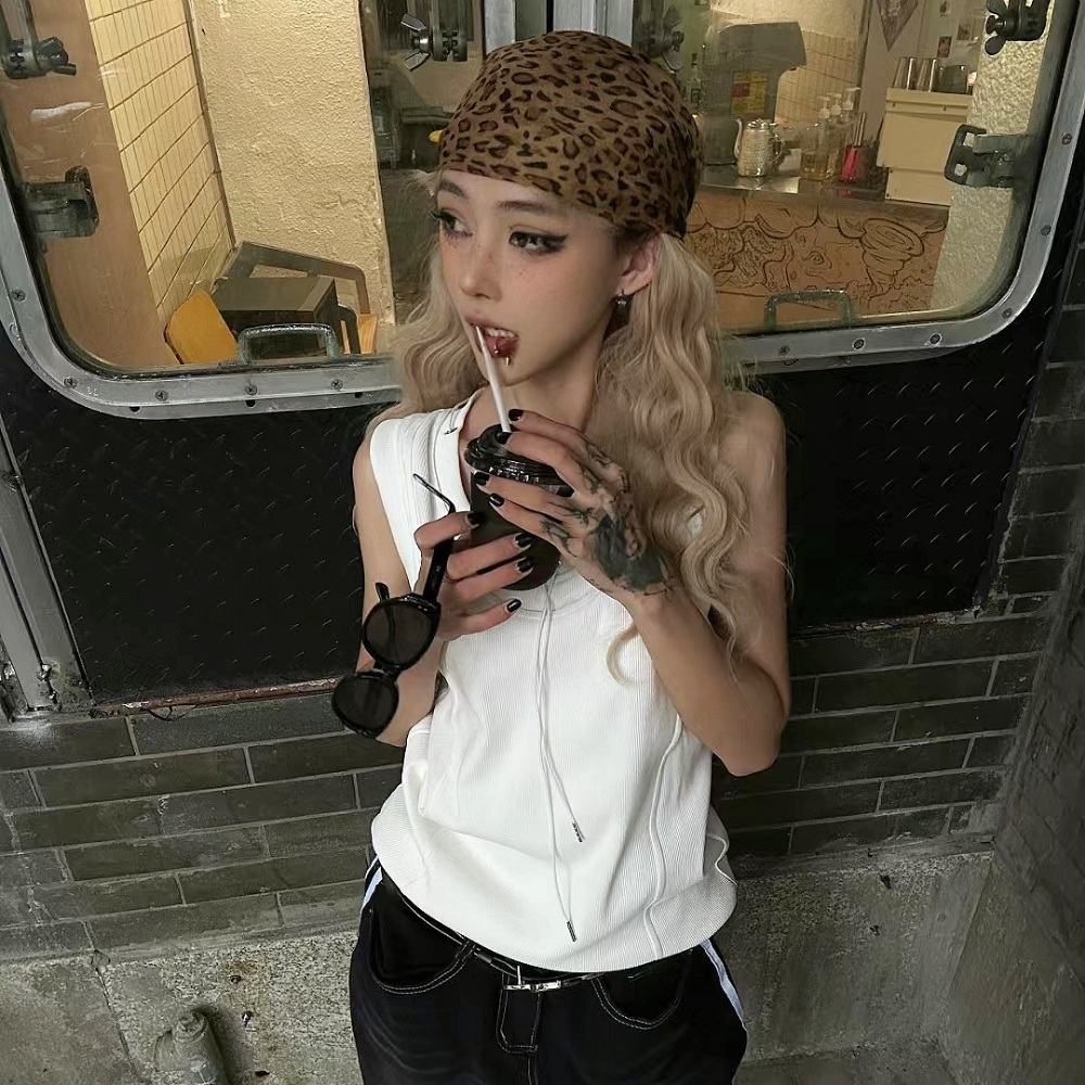 레오파드 두건 여성 반다나 예쁜 쿨 스카프 - 상세 이미지 5