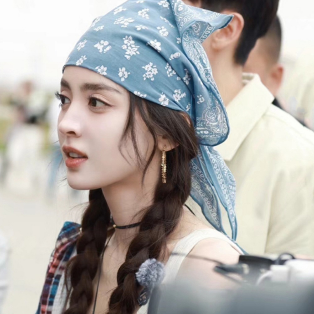 페이즐리 두건 패션 반다나 삼각 머리 여름두건 - 메인 이미지
