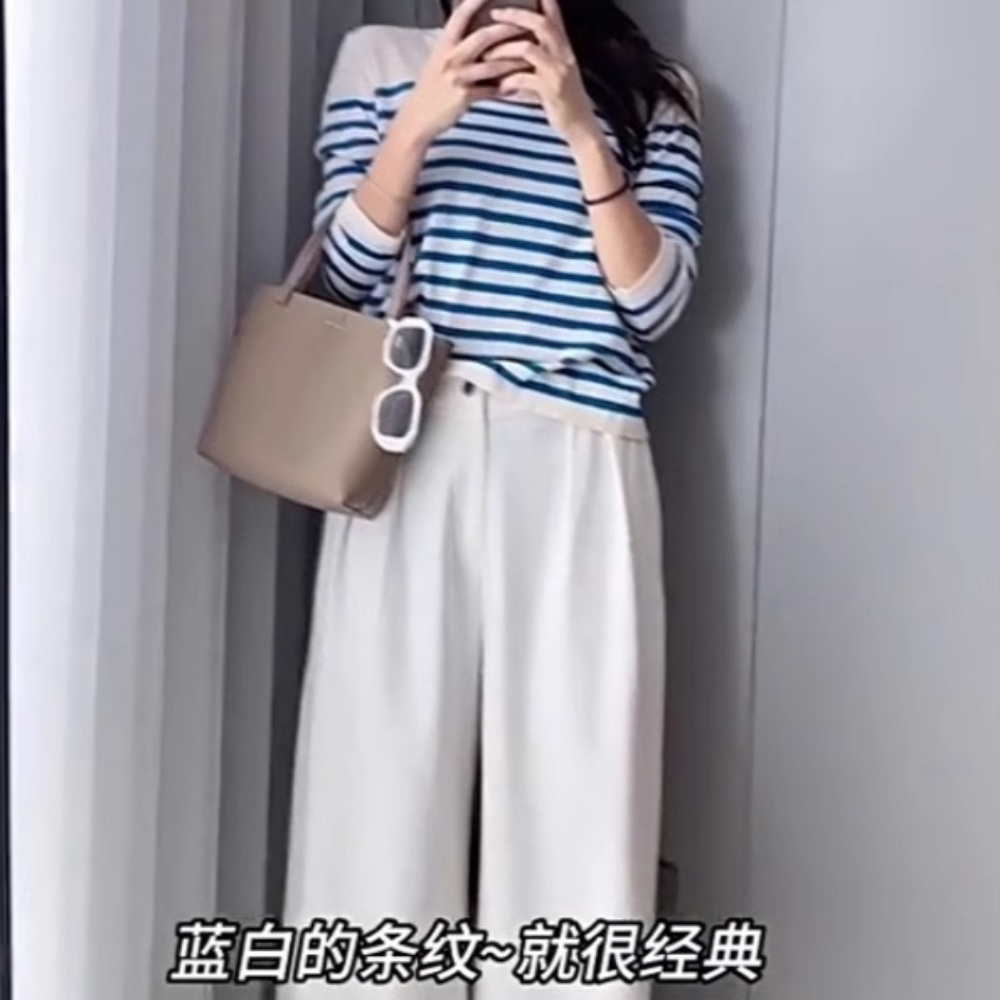 뉴진스 하니 티셔츠 일본 푸른 산호초 공연 의상 데일리 줄무늬 의상 옷 패션 - 상세 이미지 3