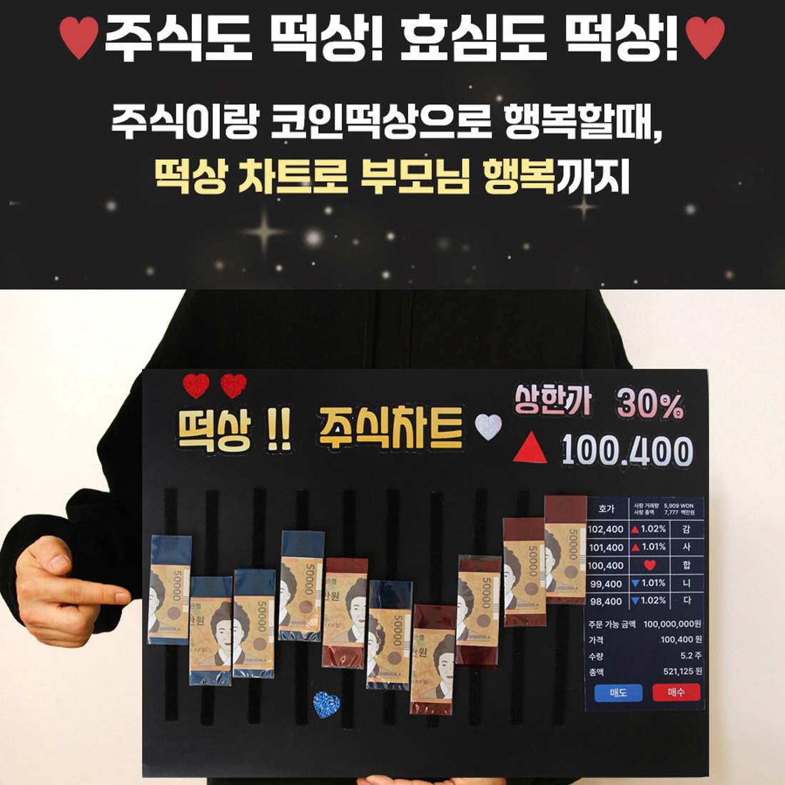 주식차트 남편생일이벤트 용돈박스 아빠 남자친구 와이프 결혼기념일 현금 선물 이벤트 - 상세 이미지 4
