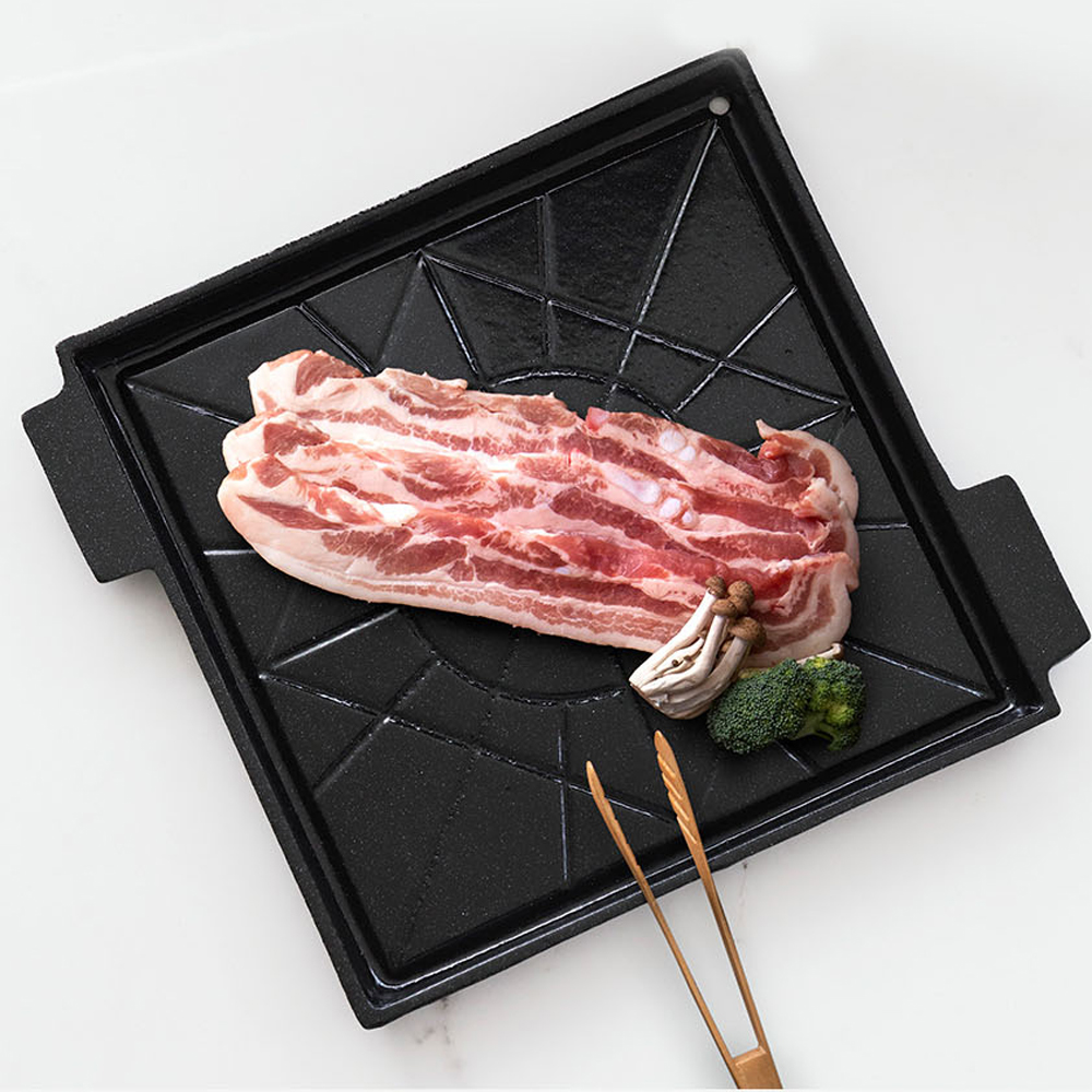 맥반석코팅 야외 업소 가정용 마늘 솥뚜껑 고기불판