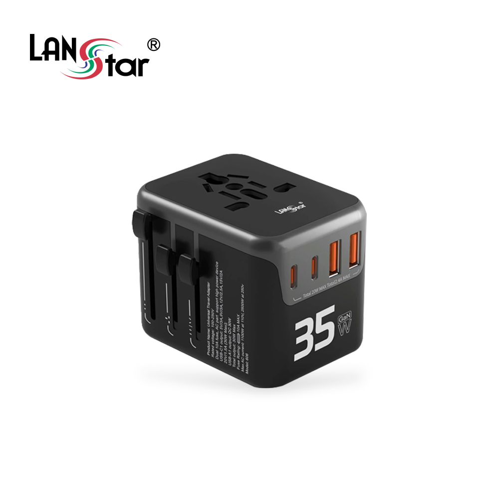 여행용 멀티어댑터 일본 유럽 해외 멀티탭 35W 돼지코 고속 충전기 (LS-TA35) - 메인 이미지