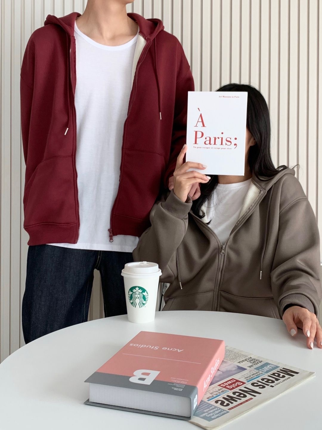 루미 후드집업 후드티 맨투맨 기모 무지 커플 오버핏 빅사이즈 겨울 여자 남자 교복 아우터 - 상세 이미지 2