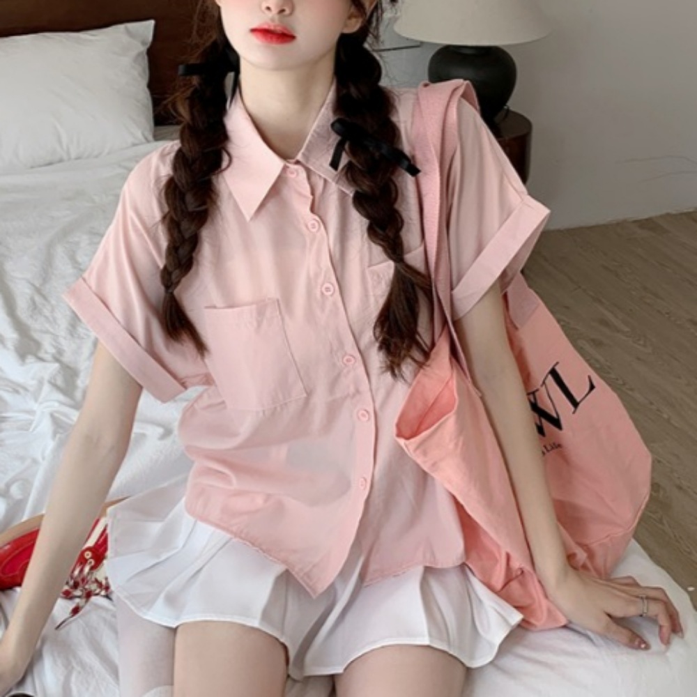 전참시 306회 송은이 셔츠 블라우스 반팔 핑크 고급진 카라넥 의상 옷 패션 - 상품 이미지