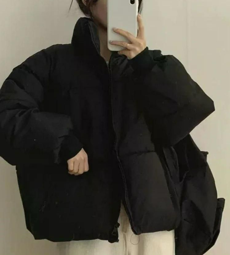 루즈핏 캐주얼 여성 상의 아우터 오버핏 점퍼 패딩 쇼트 숏 무난한 휘뚜루 네이비 M - 상세 이미지 2