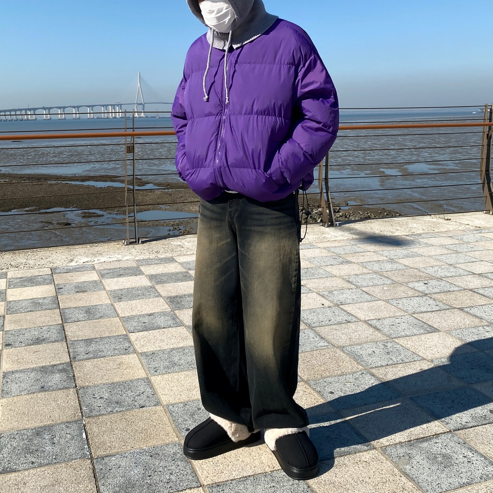 남자와이드데님 통큰청바지 흑청바지 - 상세 이미지 5