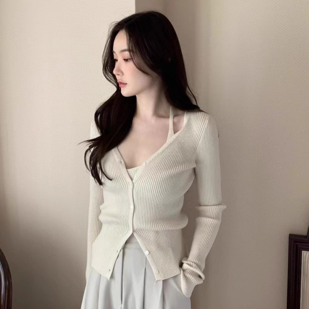 마이네임이즈가브리엘 다비치 강민경 니트 가디건 브이넥 슬림핏 의상 옷 패션 - 메인 이미지