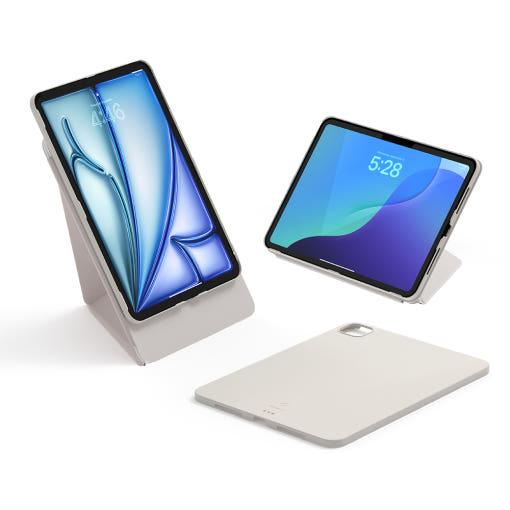 [아이패드에 장착된 케이스의 깔끔한 후면 디자인 이미지]