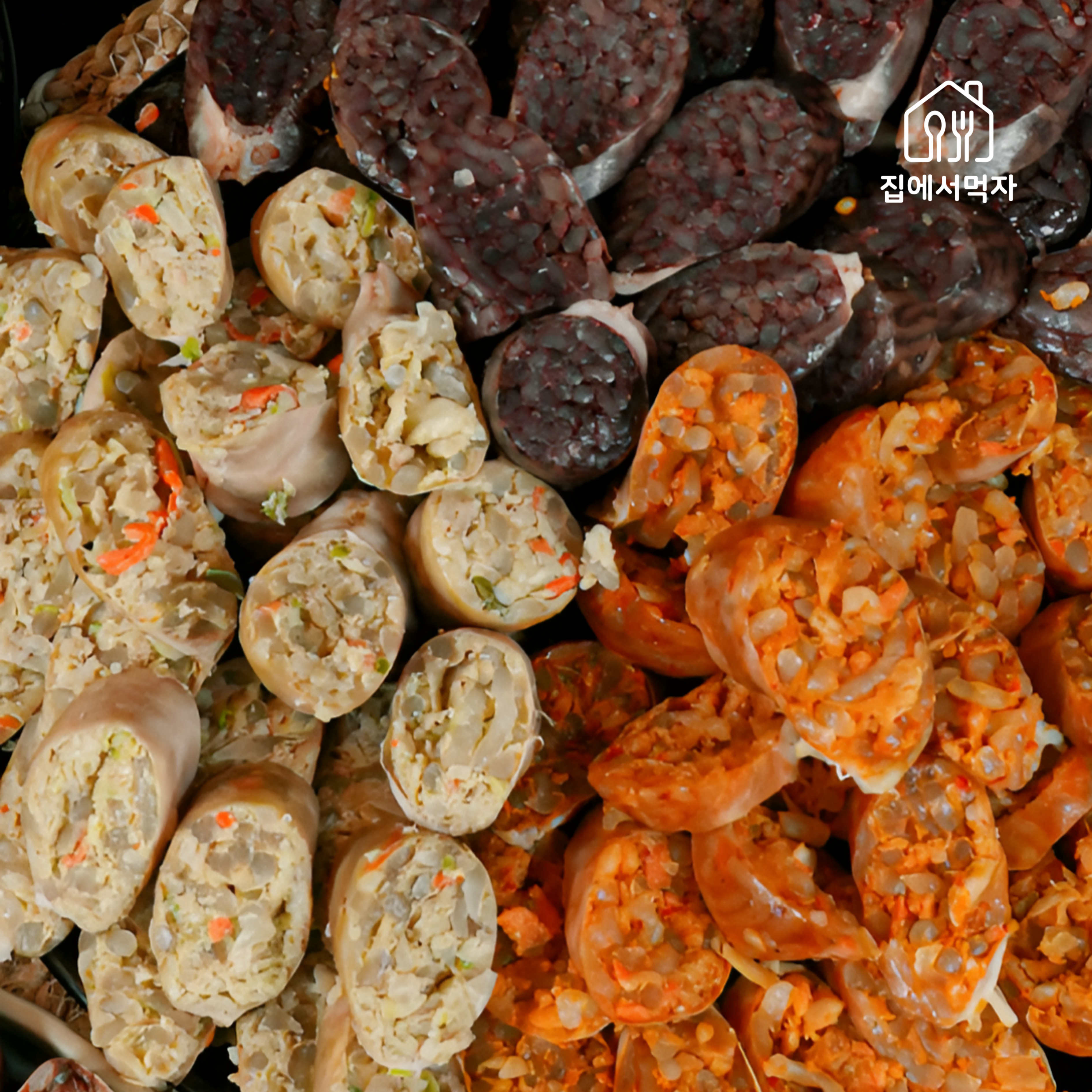 찰 순대 옛날 토종 백 김치 누드 땡초 모듬 순대 400g 상품 이미지