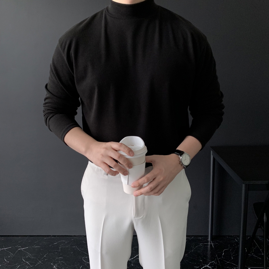 남자목티 남자반폴라티 남성면반목티 이미지 6