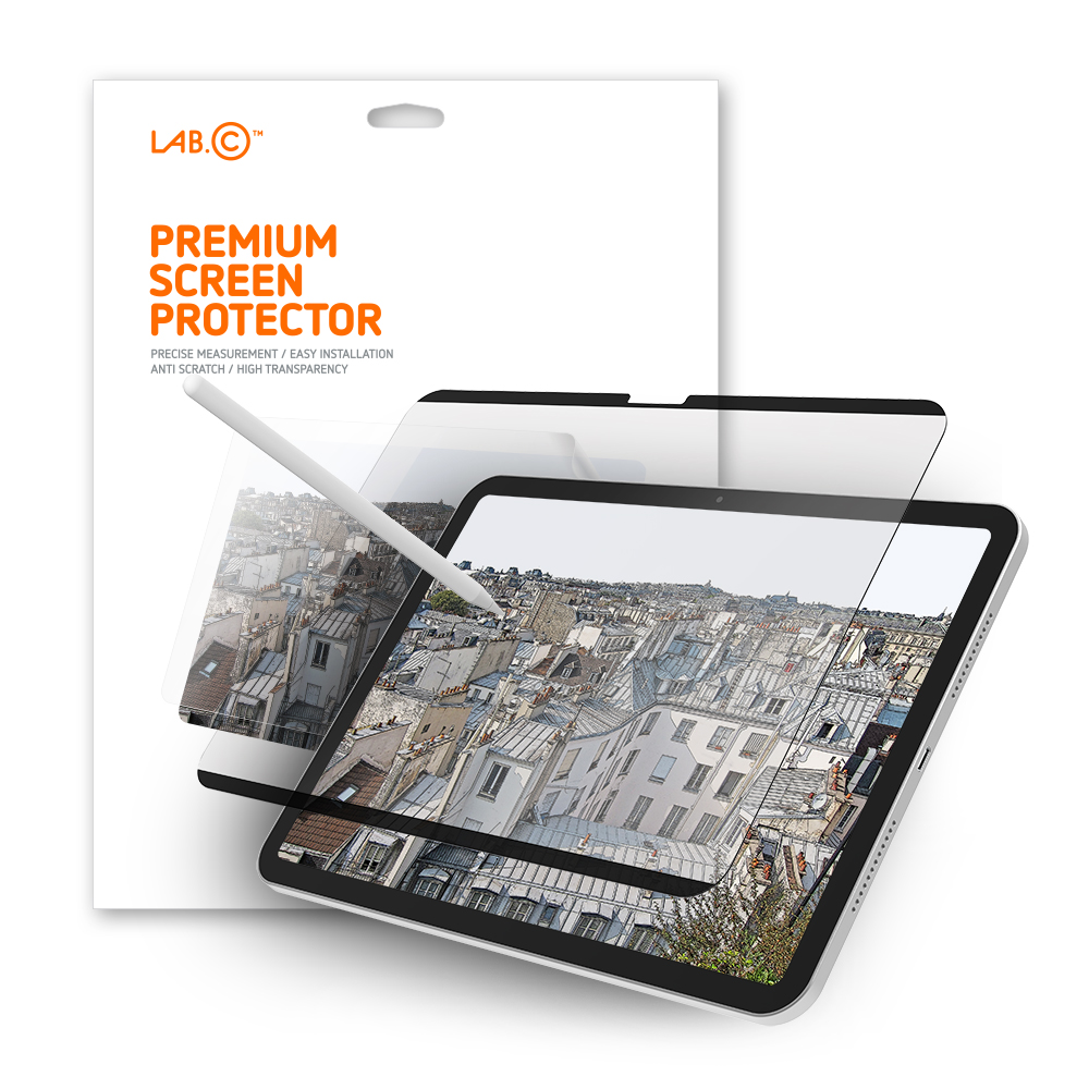랩씨 종이질감 지문방지 저반사 액정보호필름 (탈부착 마그네틱 자석 버전) 아이패드 에어 33cm(13인치) M2 6세대, 1매입 - 상품 이미지
