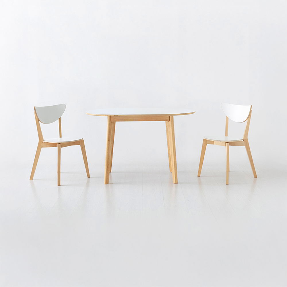 RAMIRA 테이블 12080 HPL 라운드형  + RAMIRA 의자 2인세트