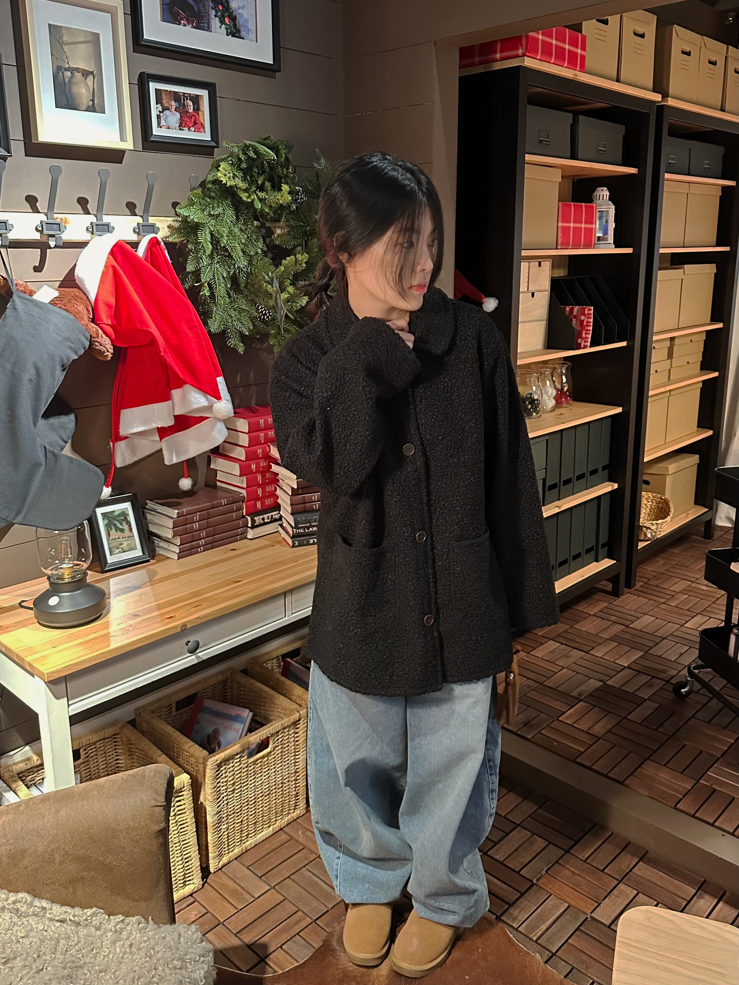 부클 카라 버튼 미디코트 상세 이미지 8