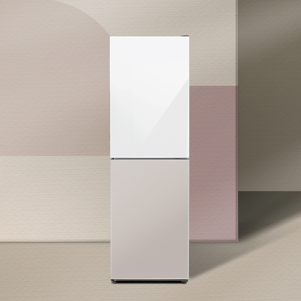 하이얼 아쿠아 글램글라스 스마트 콤비 냉장고 HRP257MDWE 248L 화이트+베이지