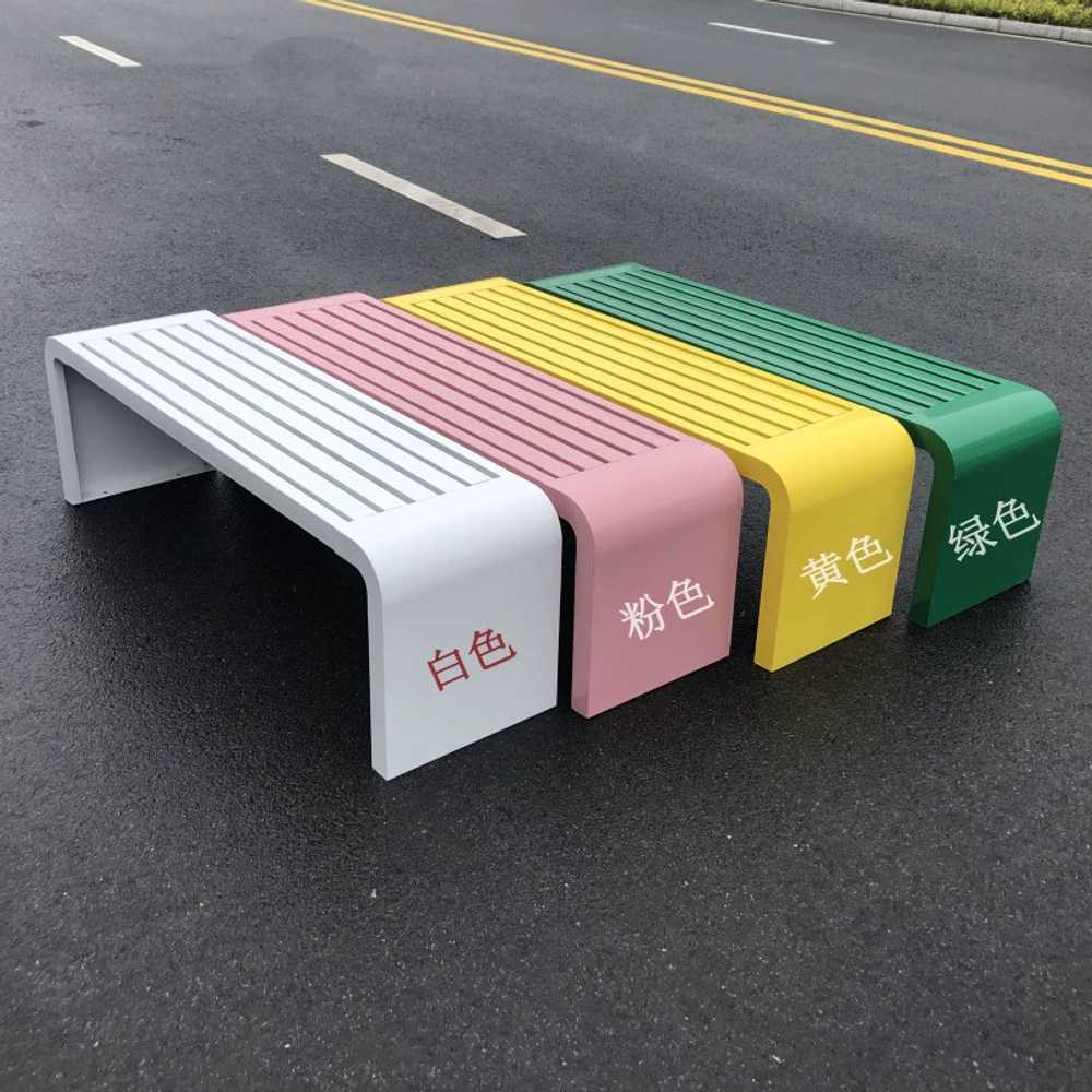 야외 철제 평벤치 카페 공원 테라스 펜션 옥상 의자 100x40x45 - 상세 이미지 2