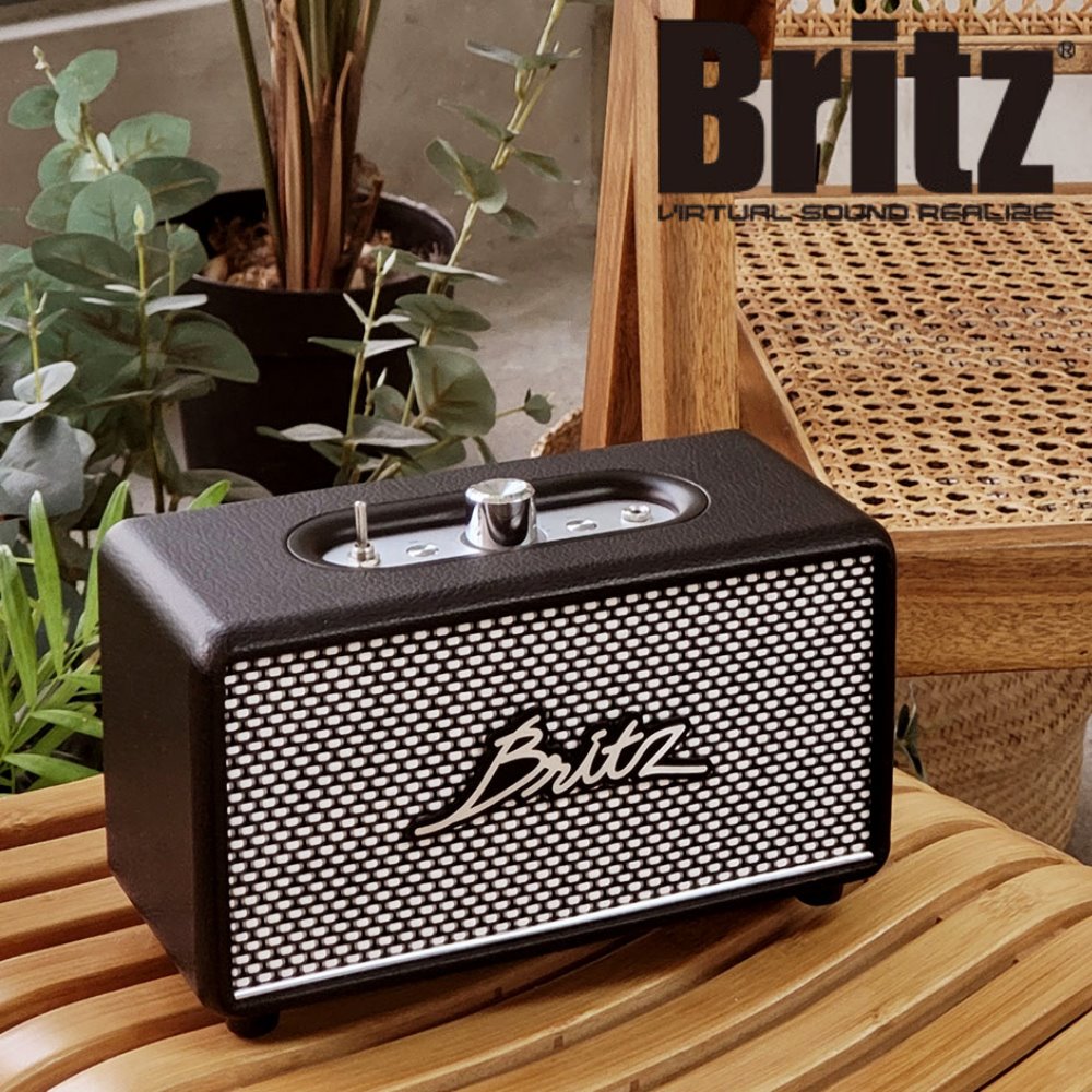 브리츠 감성 블루투스 스피커 레트로 우드 인테리어 거실 스피커 BZ-PK101