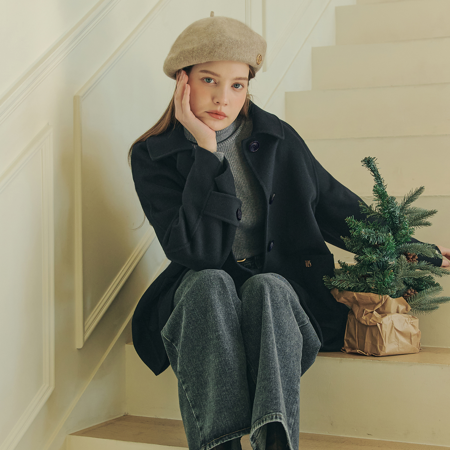 [제로스트릿][3컬러] 울 로고 베레모 WOOL LOGO BERET - 상세 이미지 4