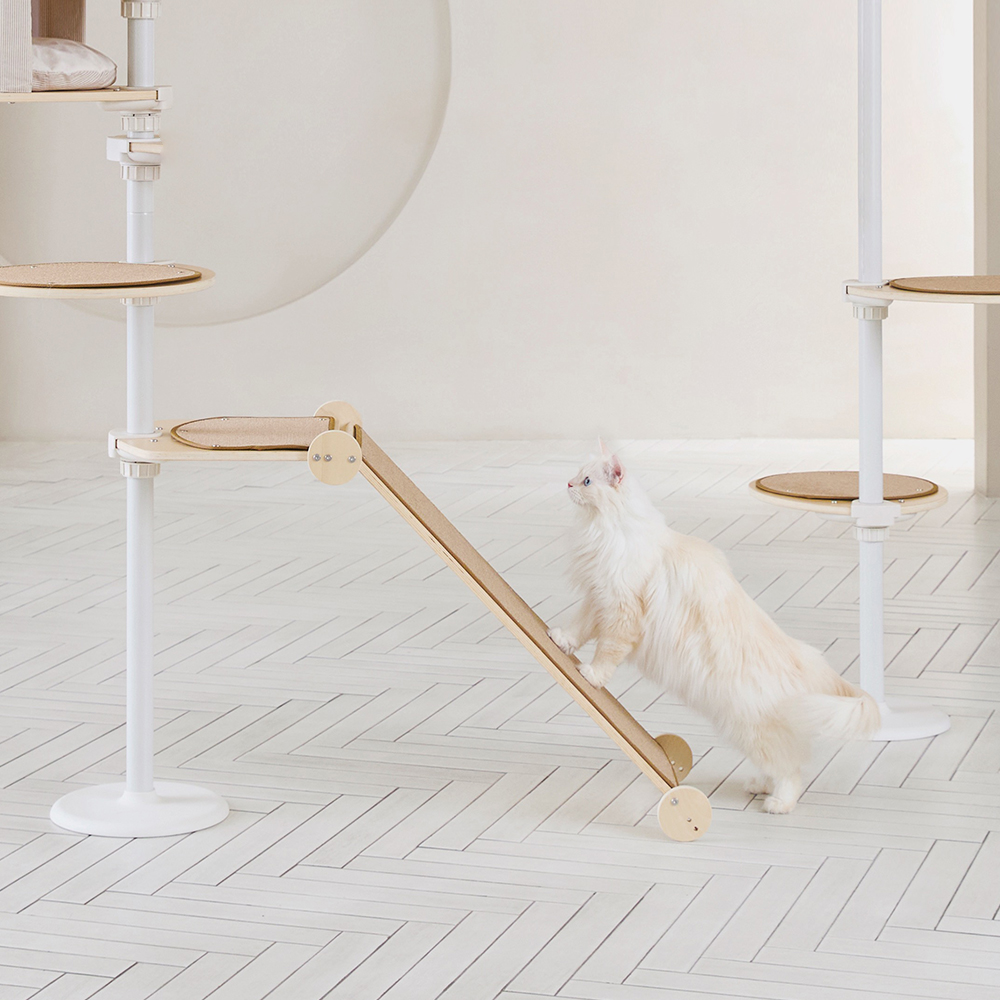 내핑하우스 캣폴 컴팩트E 뚱냥이 아이언 봉 튼튼 원목 캣타워 고양이 먼치킨 높이 조절가능