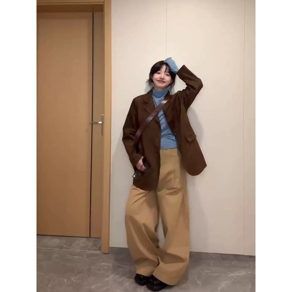다리미 패밀리 18화 금새록 자켓 브라운 이다림 스웨이드 가을 의상 옷 패션 - 상세 이미지 4