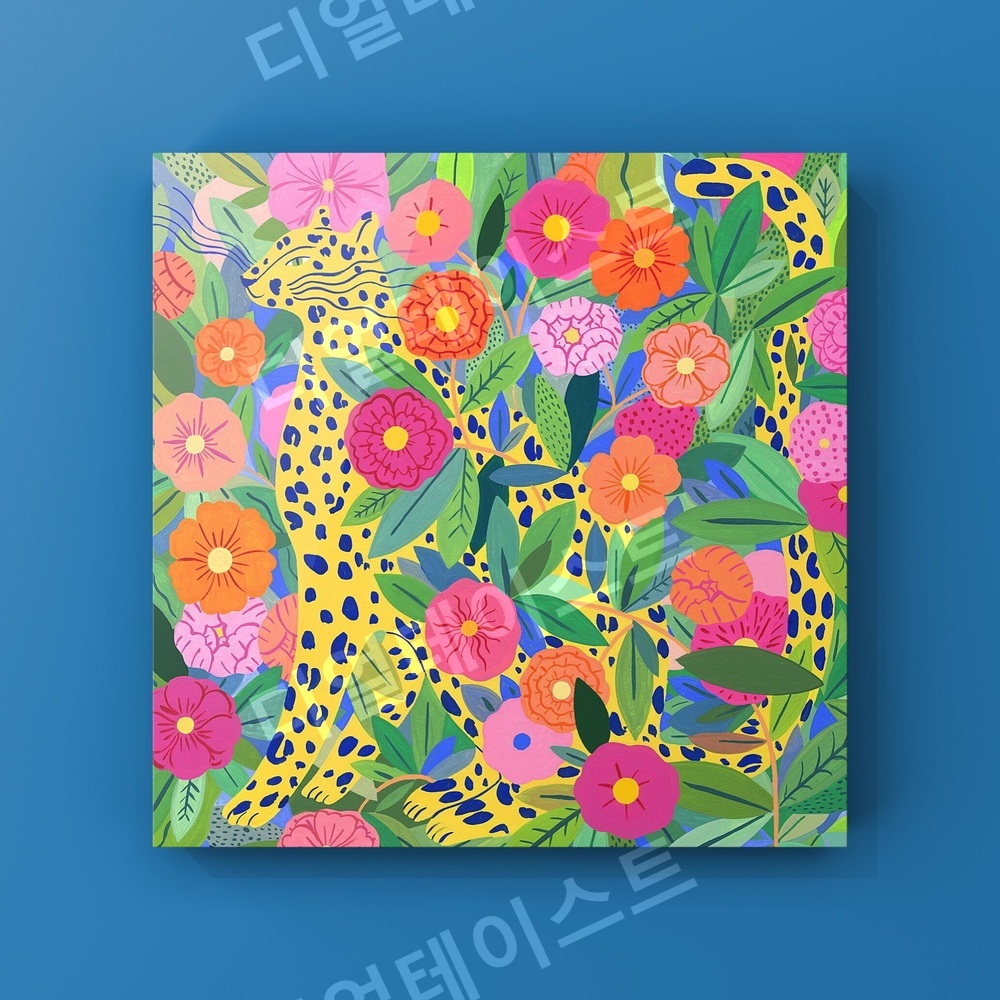 큰 고양이 모던 인테리어 그림 일러스트 액자 포스터 - 상세 이미지 5