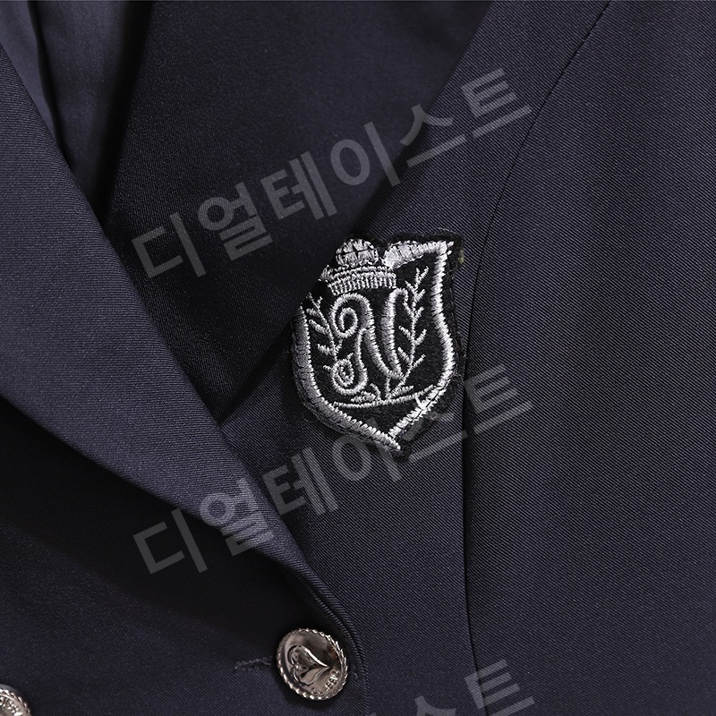 영국 대학 스타일 정장 스커트 교복 블랙 플리츠 원피스 - 상세 이미지 5