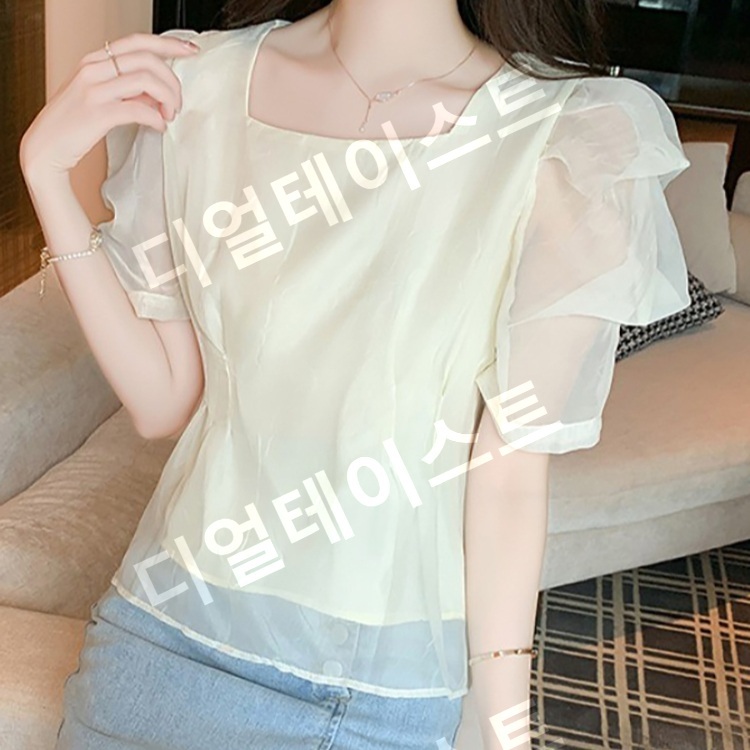 스캔들 26회 한보름 블라우스 셔츠 백설아 쉬폰 스퀘어넥 의상 옷 패션 - 메인 이미지
