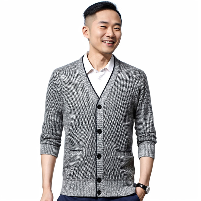 브이넥 남성 기모 가디건 버튼C4 - 상세 이미지 4