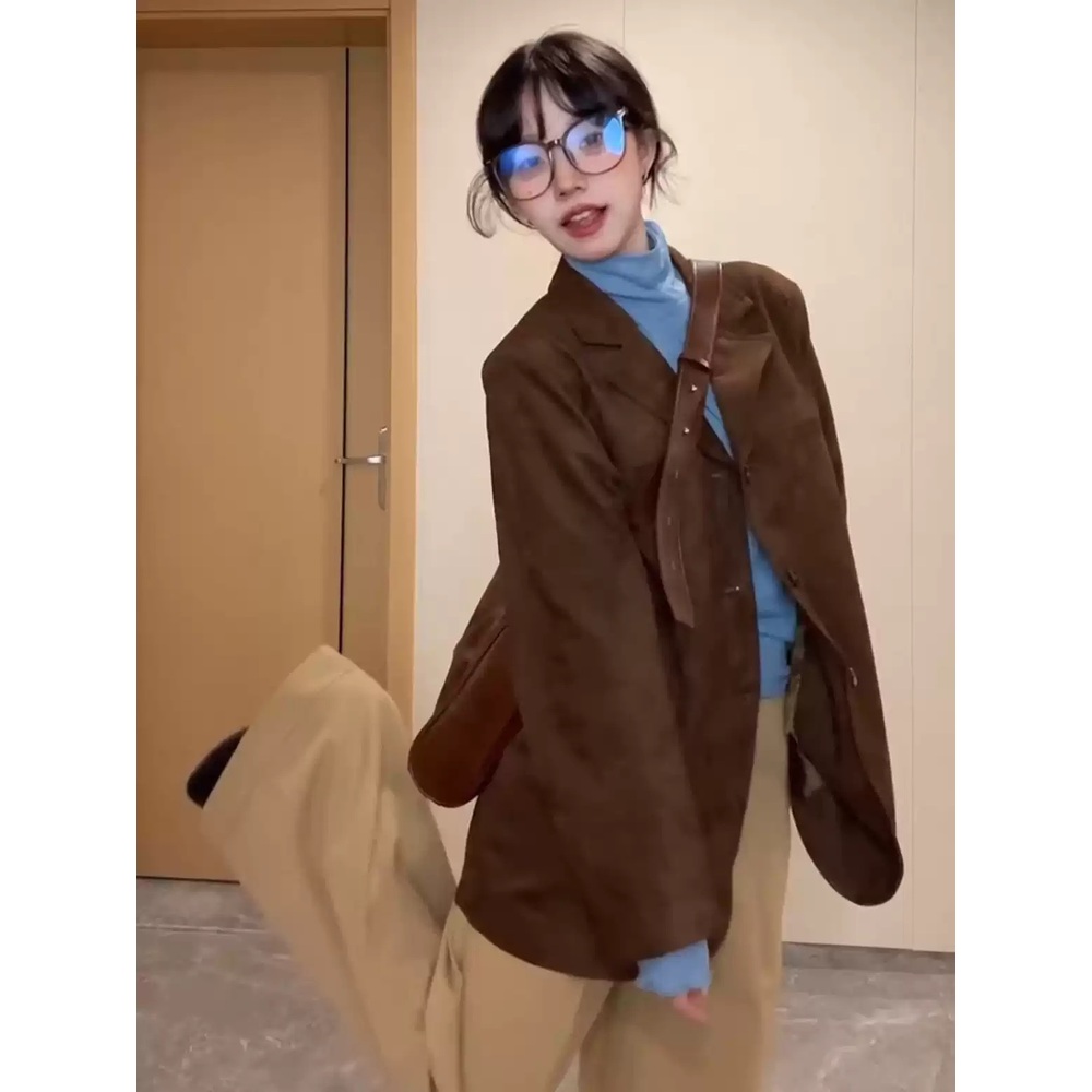 다리미 패밀리 18화 금새록 자켓 브라운 이다림 스웨이드 가을 의상 옷 패션 - 상세 이미지 2