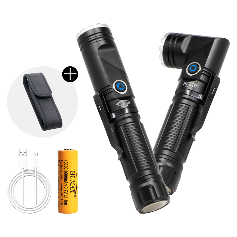 아노 휴대용 ㄱ자변형랜턴 등산용 C타입 충전 18650 후레쉬 SF10 일반세트