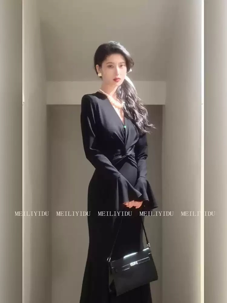 스캔들 92화 한채영 원피스 블랙 문정인 V넥 파티룩 의상 옷 패션 - 상세 이미지 4
