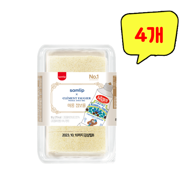 삼립 크렘드마롱 콜라보 마롱 부들촉촉 점보롤 225g x 4개 : top탑몰