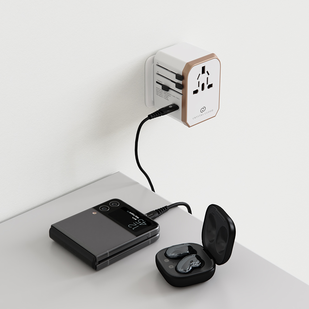 크리스탈클라우드 5포트 USB 5.6A 해외 여행용 멀티 어댑터 돼지코 콘센트 CC-305Plus