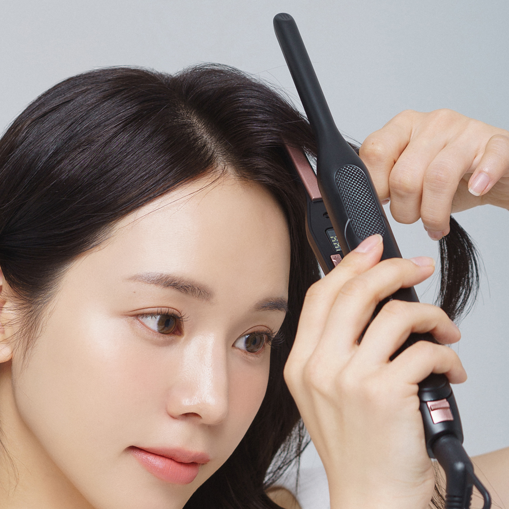 크리스탈클라우드 뿌리 볼륨 고데기 짧은 앞머리 뽕 웨이브 슬림 얇은 정수리 - 상세 이미지 2