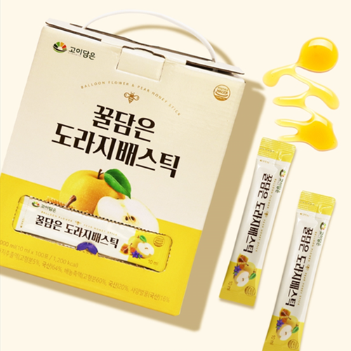 고이담은 프리미엄 배도라지 스틱 10ml 100포 2개 즙 액기스 환절기 목 기관지 건강 이미지 8