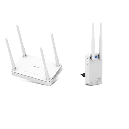 EFM네트웍스 IPTIME A2004SR + EXTENDER-N300 기가비트 인터넷 무선 유무선 와이파이 증폭기 랜카드 패키지