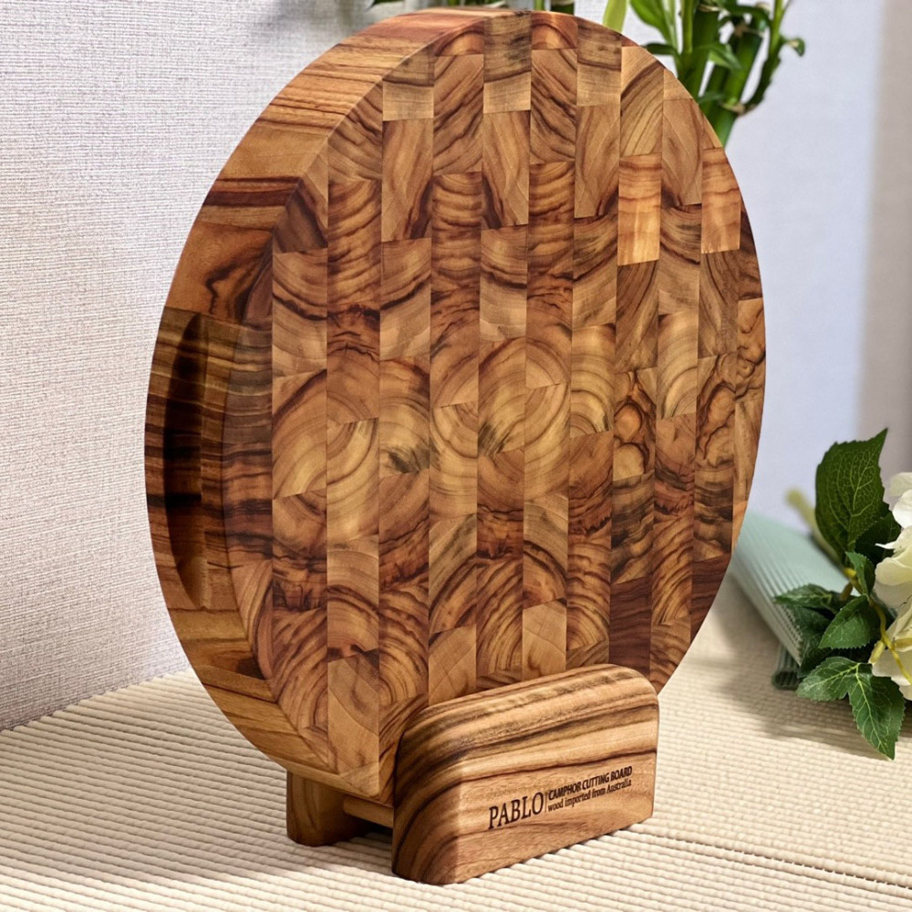파블로 원형도마 엔드그레인 나무도마 원목 플레이팅 대형 캄포 31cm