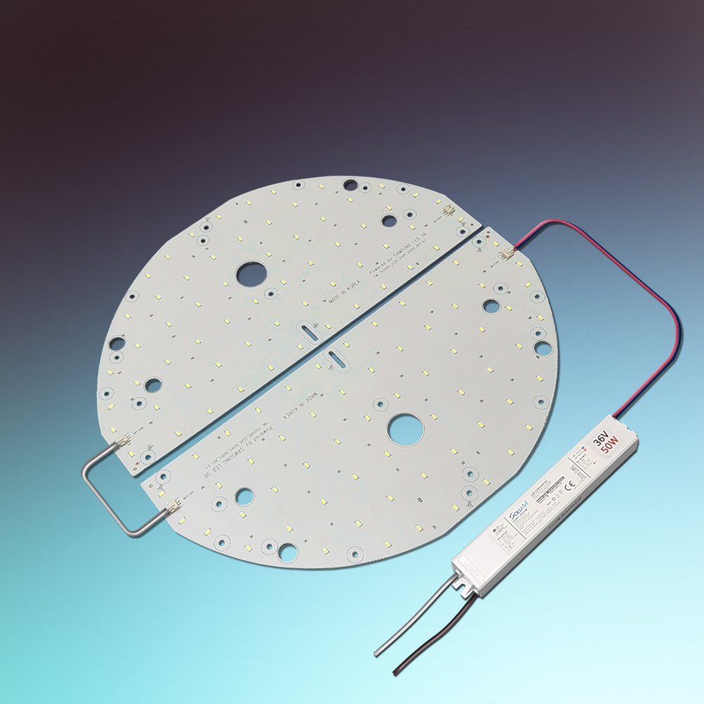 LED모듈 원형방등 50W 기판 교체 삼성LED S6 6500K 절연KS 솔루엠안정기