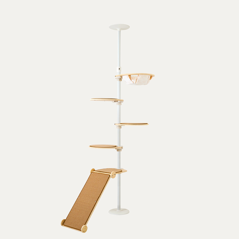 내핑하우스 캣폴 컴팩트D 뚱냥이 아이언 봉 튼튼 원목 캣타워 고양이 먼치킨 높이 조절가능