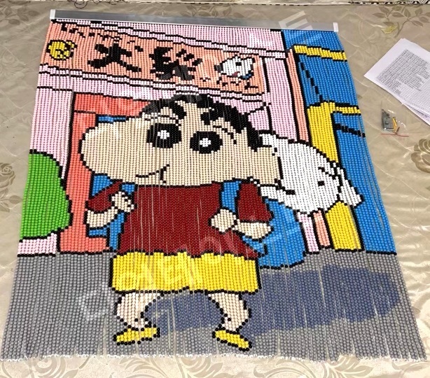 짱구비즈발 만들기 키트 diy 재료 구슬커튼 비즈커튼 거실장식 중국집발 현관발 - 상세 이미지 4